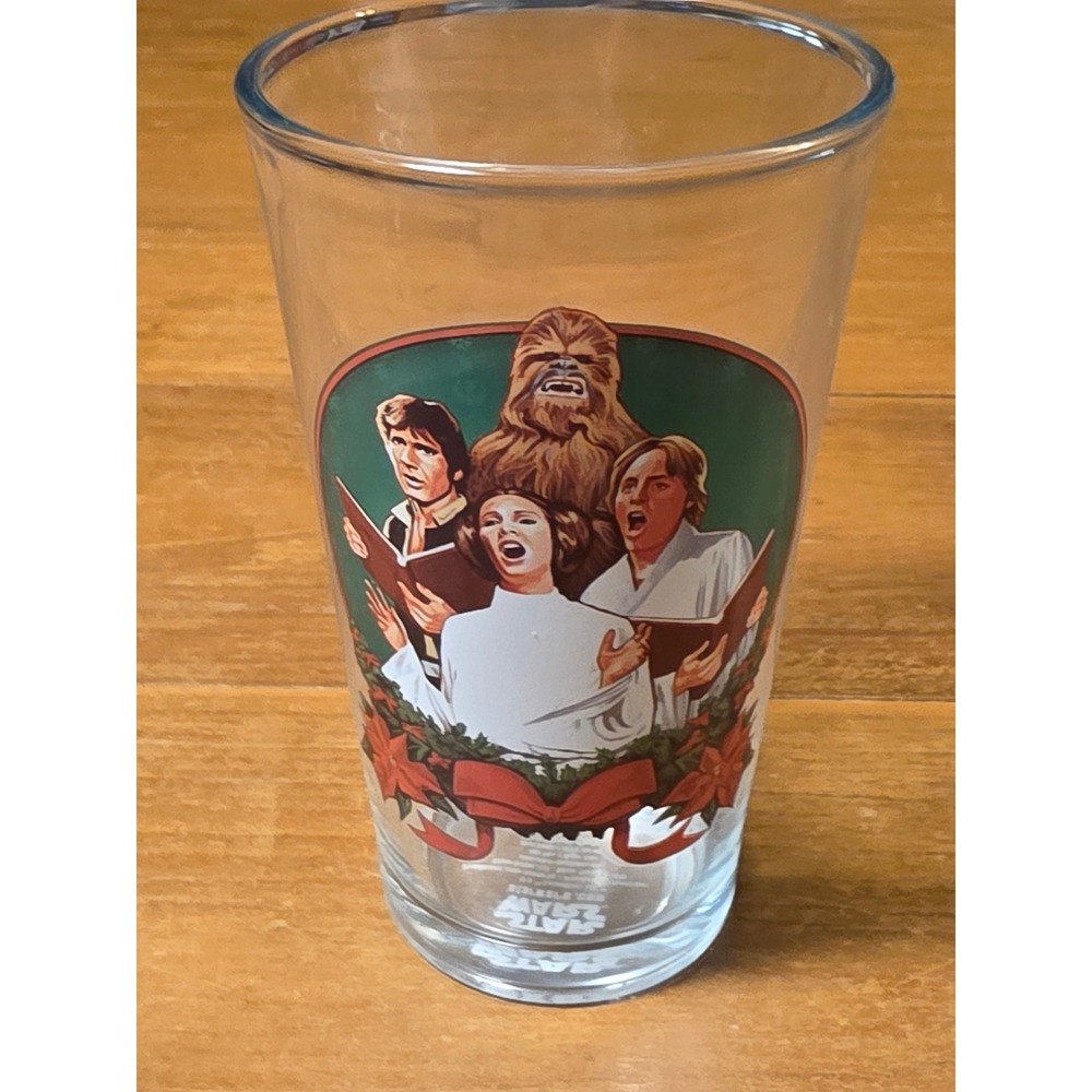 Star Wars Christmas Caroling Pint Glass Han Leia Luke Chewbacca 16oz Glass